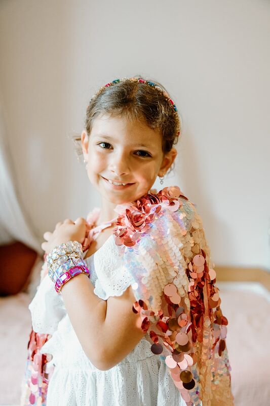 GREAT PRETENDERS - DRESS UP: 5TH AVE PINK PAILETTE CAPE [sz:4-6 YRS]