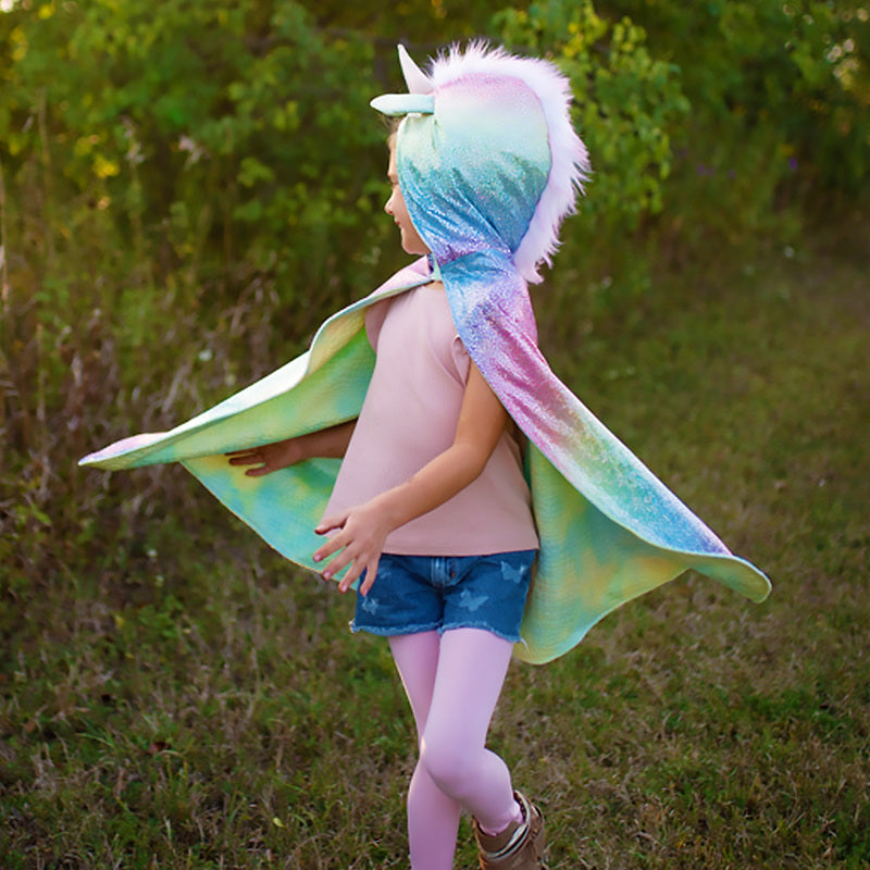 GREAT PRETENDERS - DRESS UP: REVERSIBLE UNICORN & DRAGON CAPE [sz:5-6 YRS]