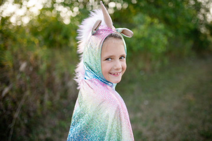 GREAT PRETENDERS - DRESS UP: REVERSIBLE UNICORN & DRAGON CAPE [sz:5-6 YRS]