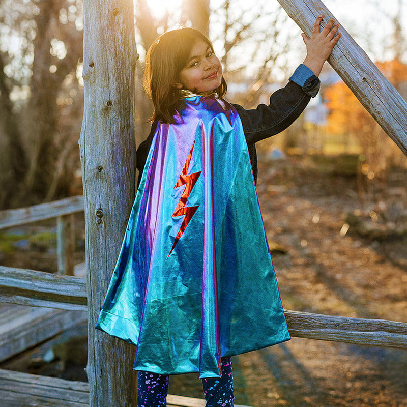 GREAT PRETENDERS - DRESS UP: BLUE LIGHTENING CAPE [sz:5-6 YRS]