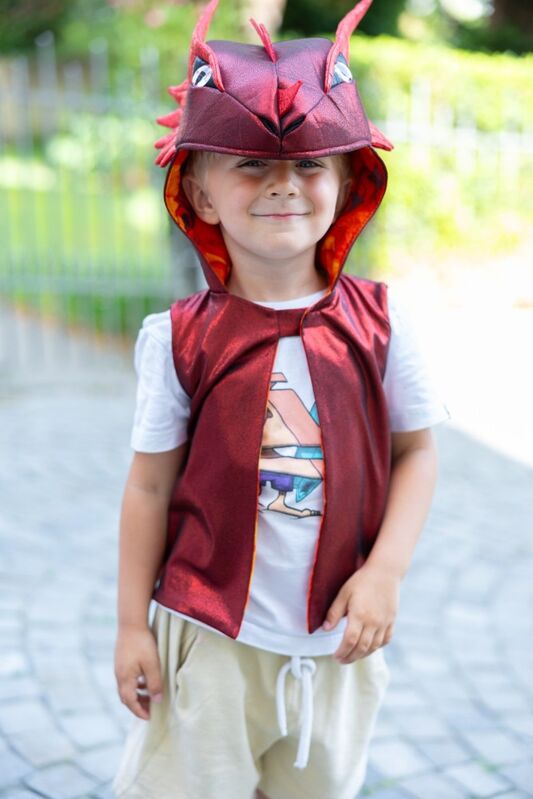 GREAT PRETENDERS - DRESS UP: ALL DAY RED DINO VEST [sz:3-4 YRS]