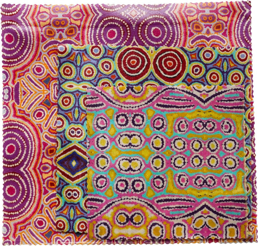 APAIRY MADE - BEESWAX WRAPS: 3 ASS AUSTRALIAN ABORIGINAL ARTISTS