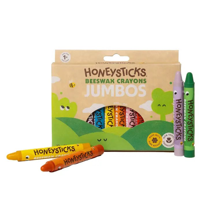 HONEYSTICKS - BEES WAX CRAYONS JUMBO 12PK 
