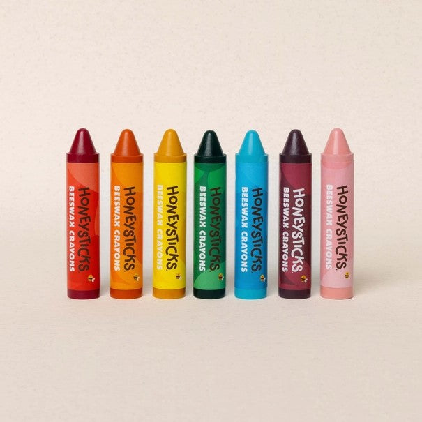 HONEYSTICKS - BEES WAX CRAYONS SUPER JUMBOS 7PK