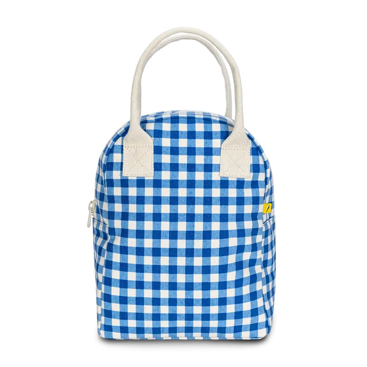 FLUF - ZIPPER LUNCH BAG: BLUE GINGHAM