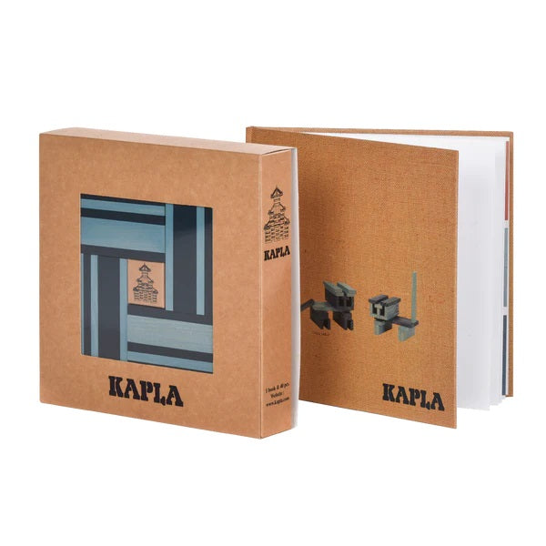 KAPLA - BOOK AND COLOUR PLANKS SET: DARK BLUE + LIGHT BLUE
