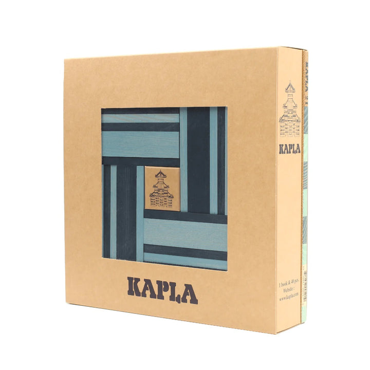 KAPLA - BOOK AND COLOUR PLANKS SET: DARK BLUE + LIGHT BLUE