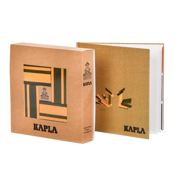 KAPLA - BOOK AND COLOUR PLANKS SET: YELLOW + GREEN