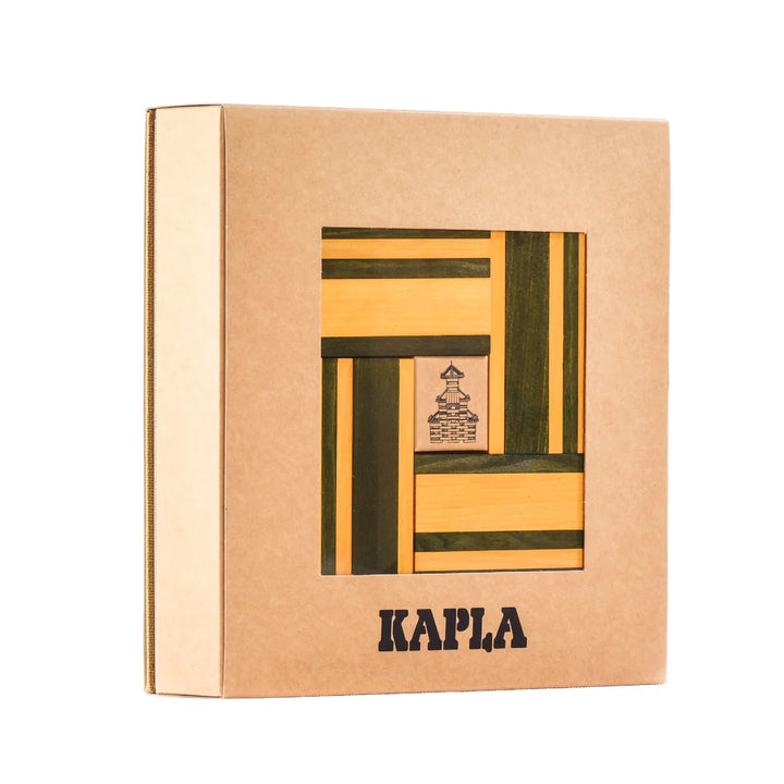 KAPLA - BOOK AND COLOUR PLANKS SET: YELLOW + GREEN