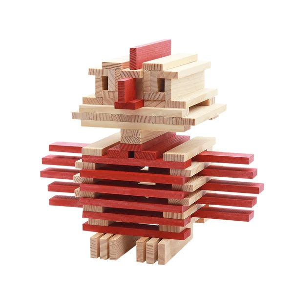 KAPLA - SQUARES: 40 RED PLANKS