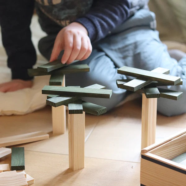 KAPLA - SQUARES: 40 GREEN PLANKS 