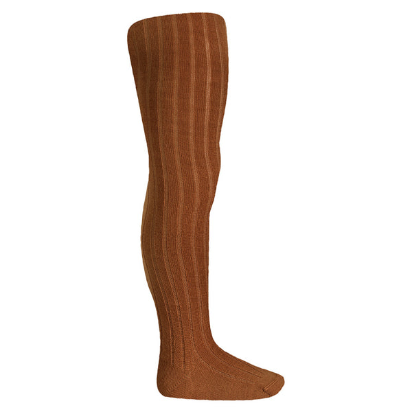CONDOR - RIB WOOL TIGHT: COLOUR #938 TERRACOTTA [sz:000]