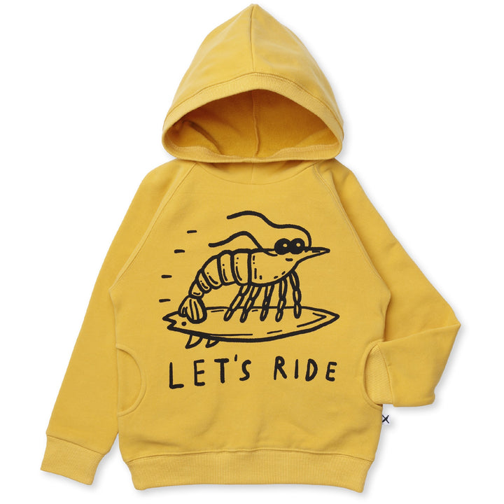 MINTI - PRAWN SURFER FURRY HOOD: MUSTARD [sz:1 YR]
