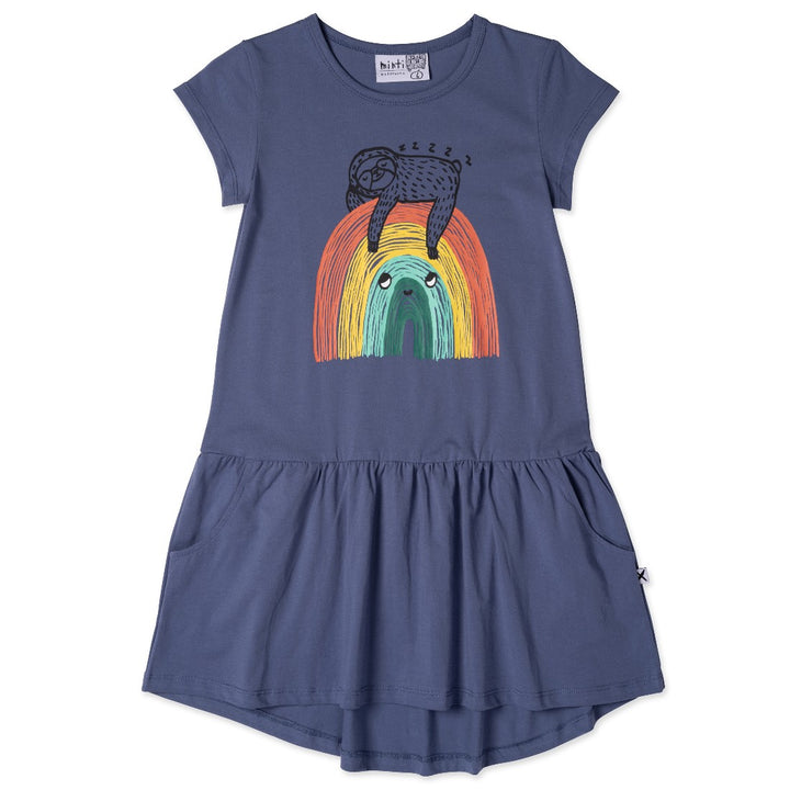 MINTI - SLOTH BOW DRESS: MIDNIGHT