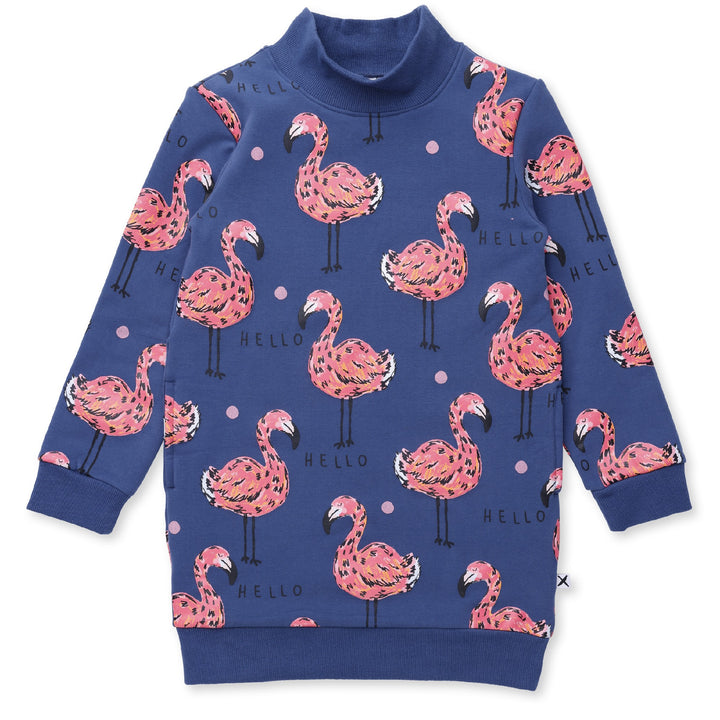 MINTI - FLAMINGO PARTY FURRY DRESS [sz:1 YR]
