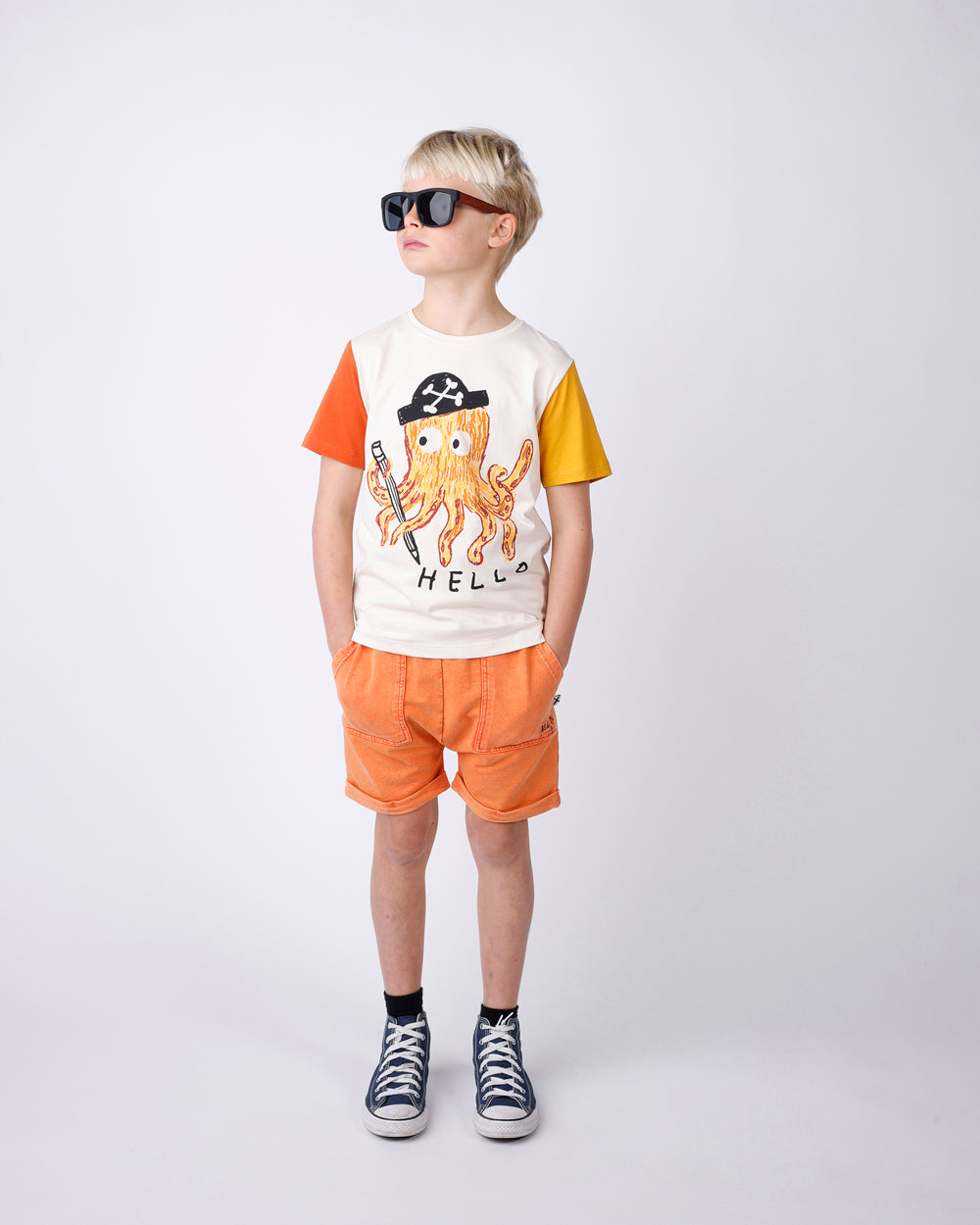 MINTI - BLASTED ROLLER SHORT: ORANGE WASH [sz:2 YRS]