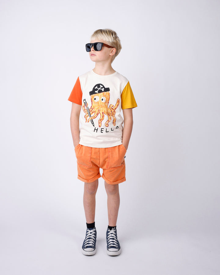 MINTI - BLASTED ROLLER SHORT: ORANGE WASH [sz:2 YRS]