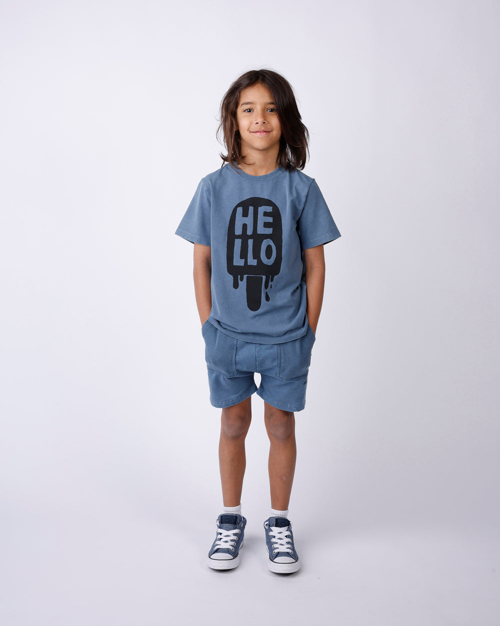 MINTI - RIB POCKET SHORT: BLUE WASH [sz:2 YRS]
