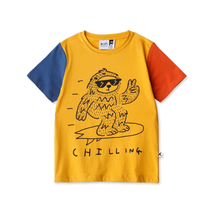 MINTI - SLOTH MODE TEE: MUSTARD [sz:2 YRS]