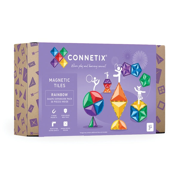 CONNETIX TILES - RAINBOW SHAPE EXPANSION PACK: 36PC
