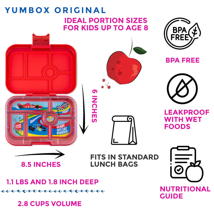 YUMBOX - ORIGINAL: ROAR RED RACE CAR LUNCHBOX