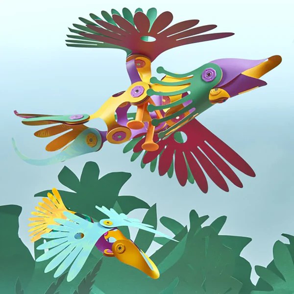CLIXO - TROPICAL BIRDS: 22 PCS 