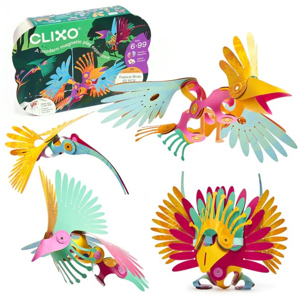 CLIXO - TROPICAL BIRDS: 22 PCS 