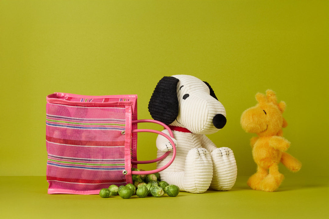 BON BON TOYS - 40CM SNOOPY SITTING CORDUROY: CREAM 