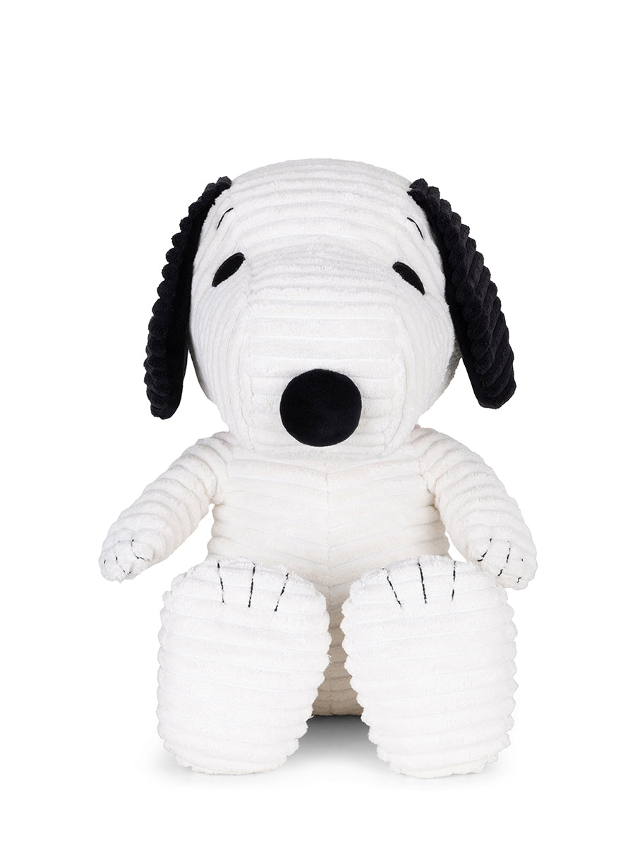 BON BON TOYS - 40CM SNOOPY SITTING CORDUROY: CREAM 