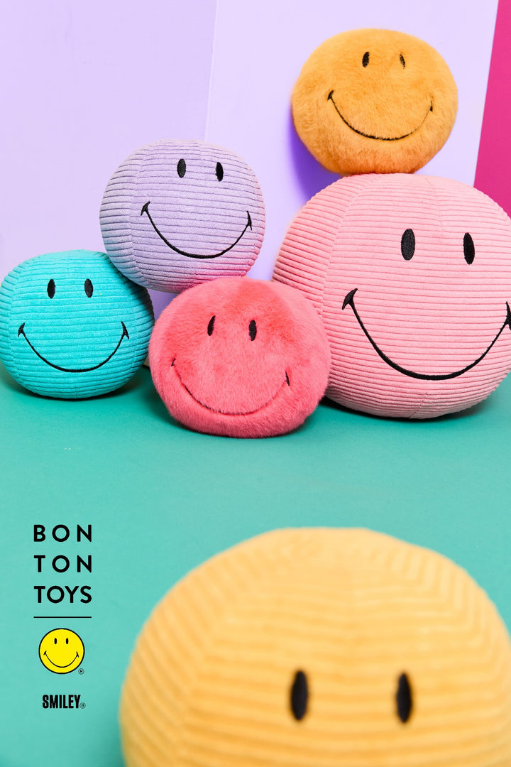 BON BON TOYS - SMILEY ECO CORDUROY 13CM: YELLOW