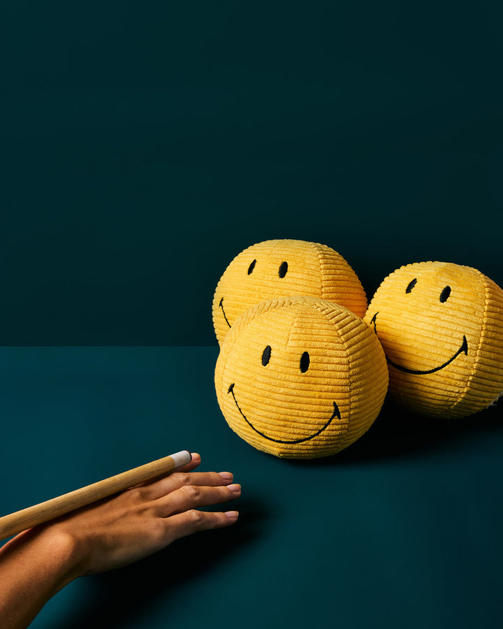 BON BON TOYS - SMILEY ECO CORDUROY 13CM: YELLOW