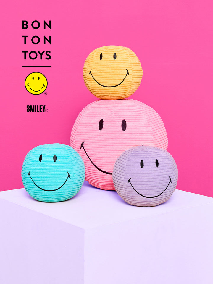BON BON TOYS - SMILEY ECO CORDUROY 13CM: DARK PURPLE