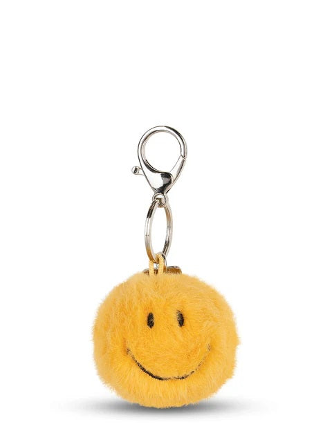 BON BON TOYS - SMILEY ECO FUZZY KEYCHAIN: YELLOW