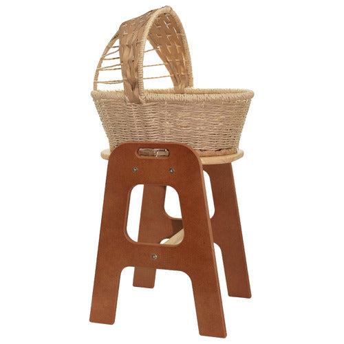 QTOYS - DOLLS JUTE BASKET BASSINET 