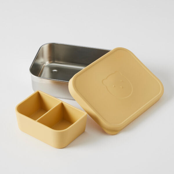 NORDIC KIDS - RUNE BENTO BOX WITH SILICONE LID: LEMON 