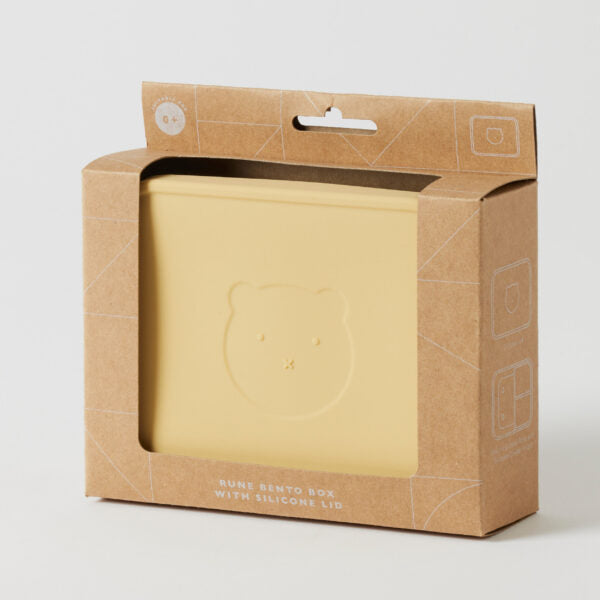 NORDIC KIDS - RUNE BENTO BOX WITH SILICONE LID: LEMON 