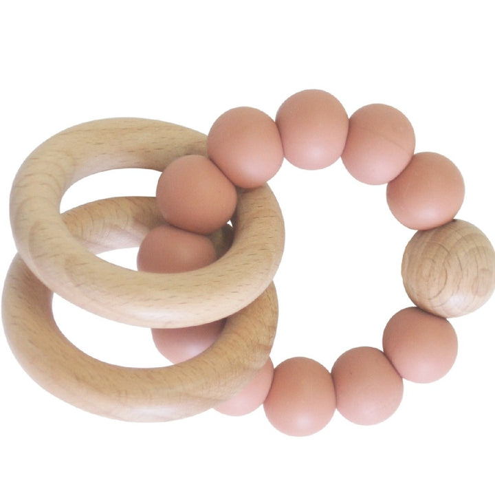 ALIMROSE - BEECHWOOD TEETHER RINGS: TERRACOTTA 