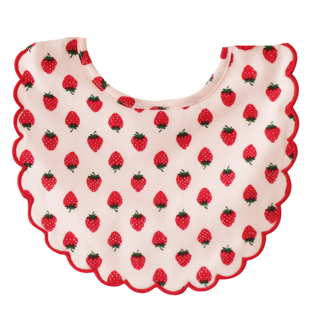 ALIMROSE - SCALLOP BIB: STRAWBERRY 