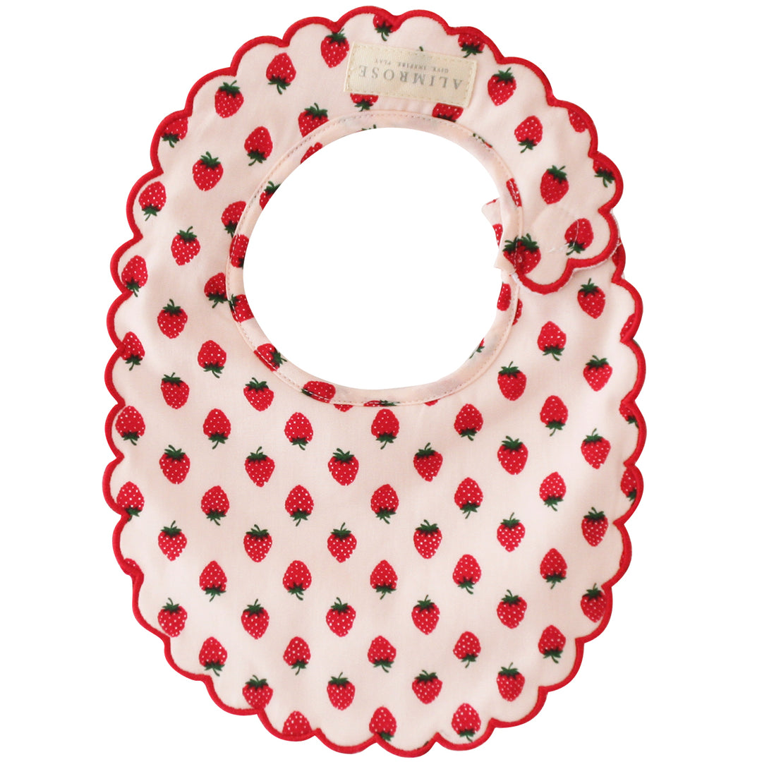 ALIMROSE - SCALLOP BIB: STRAWBERRY 