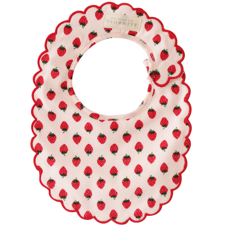 ALIMROSE - SCALLOP BIB: STRAWBERRY 