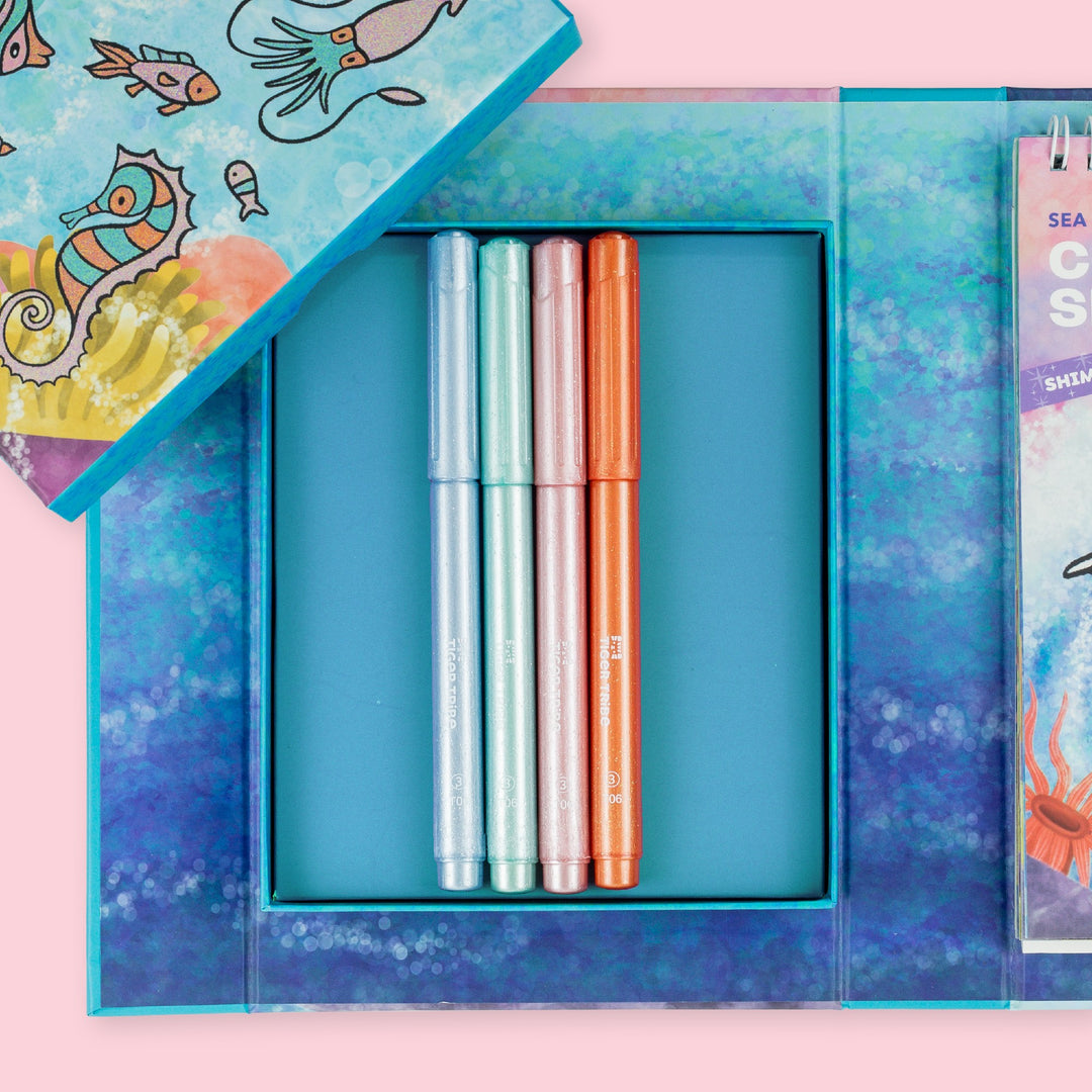 TIGER TRIBE - COLOURING SET: SHIMMER SEALIFE