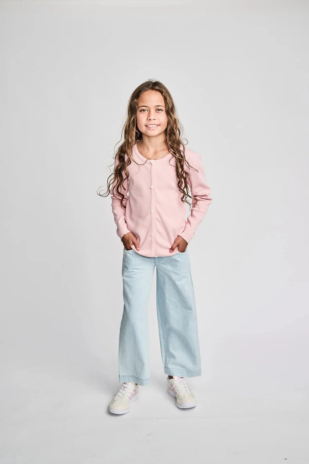 MUNSTER KIDS - MISSIE DANCE RIB LONG SLEEVE TEE: PEACH [sz:4 YRS]