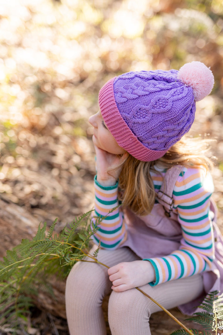 ACORN KIDS - AUGUST BEANIE: LILAC [sz:S (6-18 MTHS)]