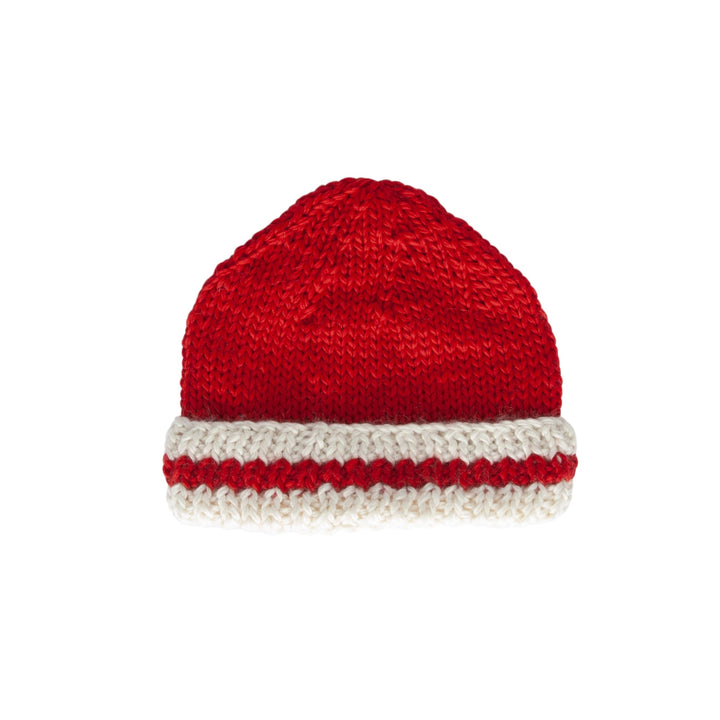 ACORN KIDS - DENMARK BEANIE: RED AND CREAM [sz:S (6-18 MTHS)]