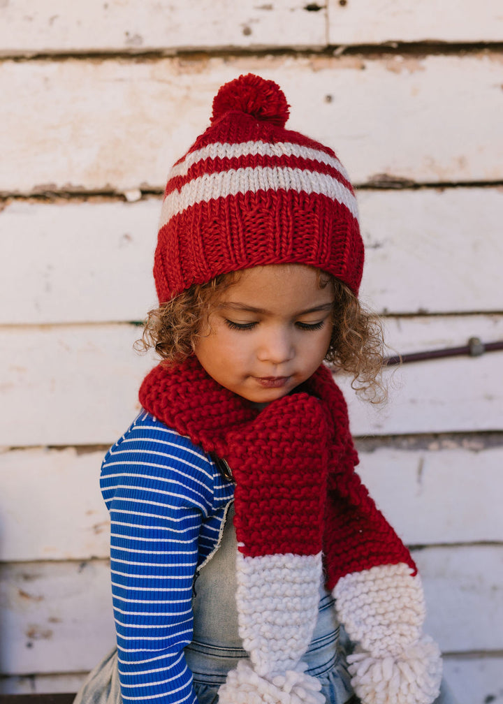 ACORN KIDS - RETRO BEANIE: RED [sz:S (6-18 MTHS)]