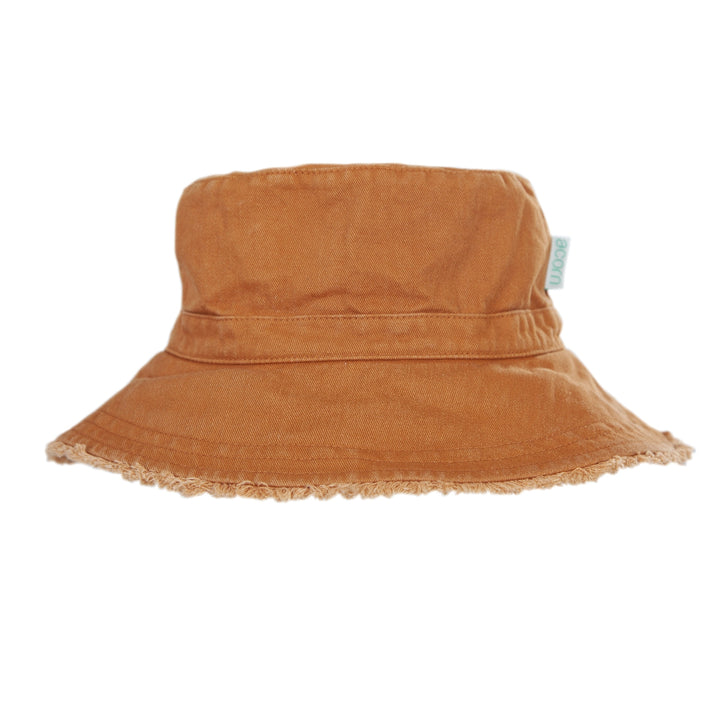 ACORN KIDS - FRAYED BUCKET HAT: CHESTNUT [sz:S - 50CM/9-18 MONTHS]