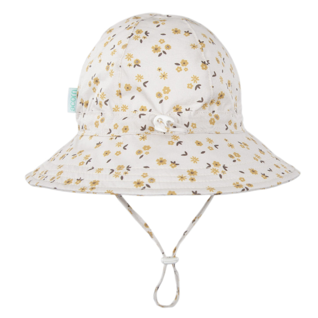 ACORN KIDS - WIDE BRIM SUNHAT: AMBER BLOOMS [sz:S - 50CM/9-18 MTHS]