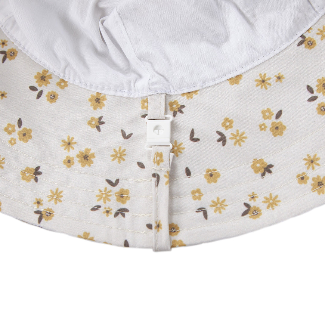 ACORN KIDS - WIDE BRIM SUNHAT: AMBER BLOOMS [sz:S - 50CM/9-18 MTHS]