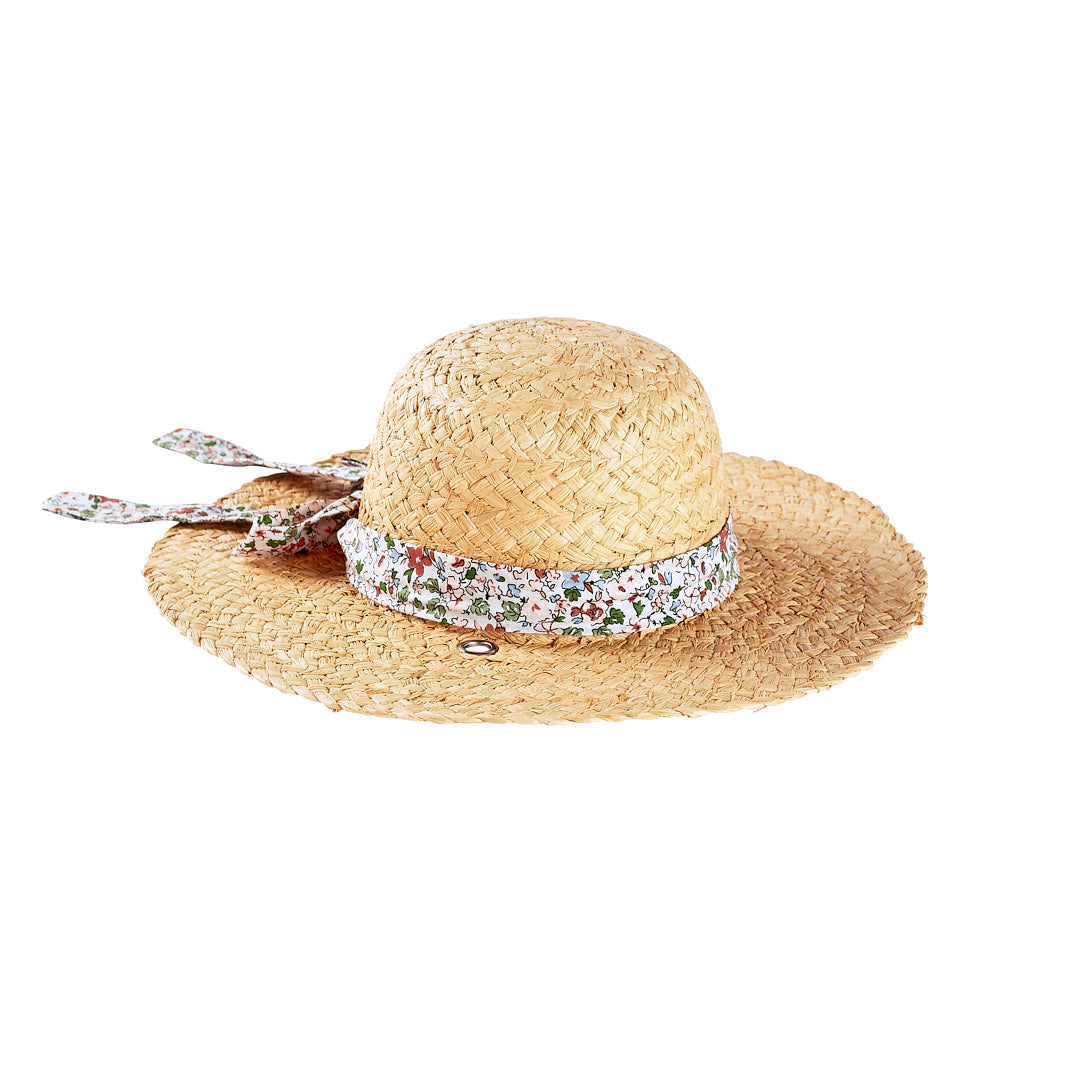 ACORN KIDS - CHARLOTTE STRAW HAT: NATURAL [sz:S/M 52CM/2-4 YRS]