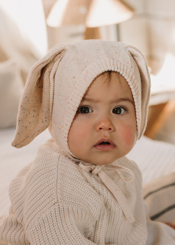 ACORN KIDS - BUNNY BEANIE: CREAM [sz:XXS (0-3 MTHS)]